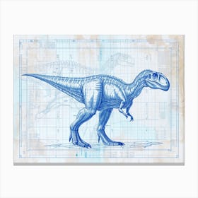 Parasaurolophus Dinosaur Skeleton Blueprint 1 Canvas Print
