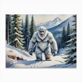 Bigfoot Snowbound Sasquatch Canvas Print