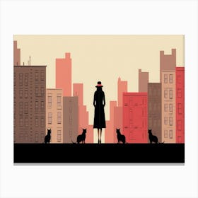 Cat In The City 1 Canvas Print