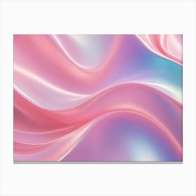 Abstract Image Of A Flowing, Iridescent Surface In Shades Of Pink With Blue And White Highlights 1 Canvas Print