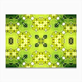 Green Watercolor Abstraction Symmetrical Pattern 2 Canvas Print