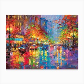 Rainy Night In Paris 1 Canvas Print