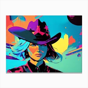 Cowgirl In A Hat Canvas Print