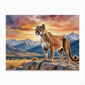 Whispers of the Prairie Wind Cougar Canvas Print