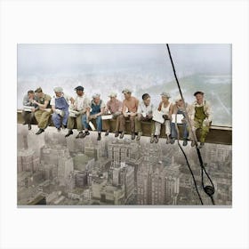 Lunch Atop A Skyscraper color Canvas Print