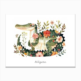 Little Floral Alligator 1 Poster Canvas Print