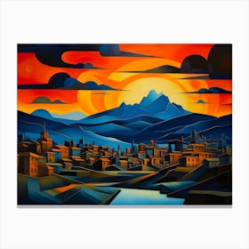 Mountain Town Canvas Print