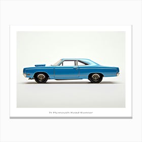 Toy Car 71 Plymouth Road Runner Blue Poster Canvas Print