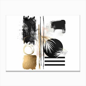 Black And Gold Abstract Painting 37 Canvas Print