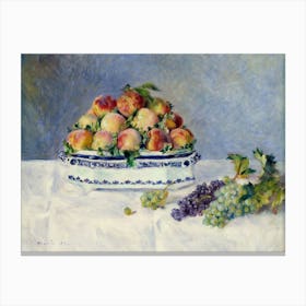 Still Life With Peaches And Grapes, By Auguste Renoir, 1881, French Impressionist Oil Painting Canvas Print