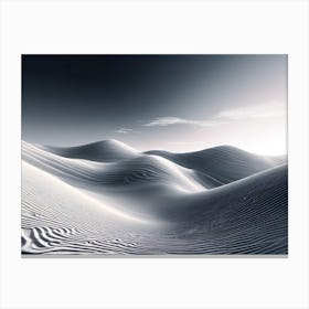 Sand Dunes, Abstract Background, Generate An Abstract Design With Soft Curved Lines In Neutral Tones Emphasizing Simplicity Canvas Print