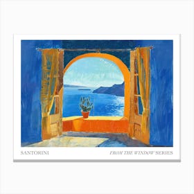 Santorini From The Window Series Poster Painting 1 Canvas Print
