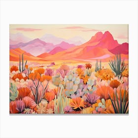 Landscape Desert And Cactus Painting 5 Canvas Print