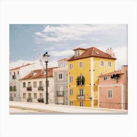 Pastel Homes In Lisbon Canvas Print