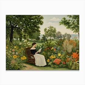 Floral Serenity Woman In Bloom Canvas Print