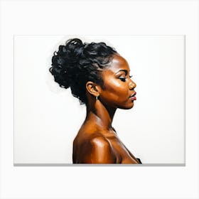 Side Profile Of Beautiful Woman Oil Painting 147 Canvas Print