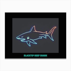 Neon Blacktip Reef Shark 4 Poster Canvas Print