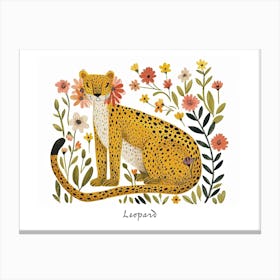 Little Floral Leopard 1 Poster Canvas Print