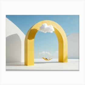 Cumulus Cloud Bathing In Sunlight Acting As A Metaphor For A Dream Resembling An Arch And Shaped Li Canvas Print