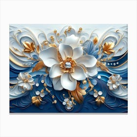 Blue And White Flower Canvas Print