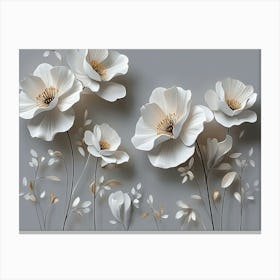 White Flowers 5 Canvas Print