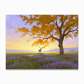 Deer In A Field 1 Canvas Print