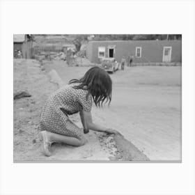 Untitled Photo, Possibly Related To Spanish American Girl Plastering Edge Of Roof Of Adobe House, Costilla, New Canvas Print