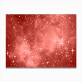 Coral Pink Galaxy Space Background Canvas Print