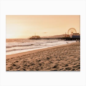 Ferris Wheel On Beach Dock Canvas Print