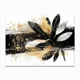 Black And Gold Leaves Canvas Print 2 Canvas Print