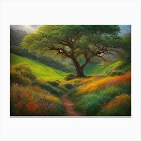 Tree In The Meadow Canvas Print