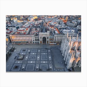 Square of the Duomo in Milan Canvas Print