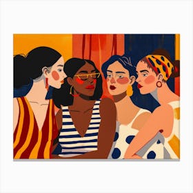 Illustration Of A Group Of Women 3 Canvas Print