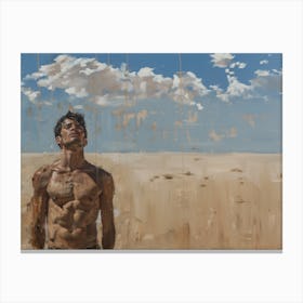 Man in Desert - H Canvas Print