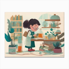 Girl In A Lab Canvas Print
