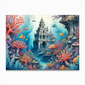 Underwater Castle Canvas Print