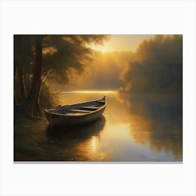 Boat On The Lake Canvas Print