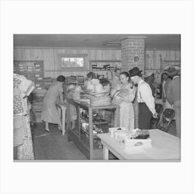 Southeast Missouri Farms, Corner Of Cooperative Store On Opening Day, La Forge Project, Missouri By Russell Lee Canvas Print
