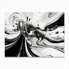 Oscillation Abstract Black And White 3 Canvas Print