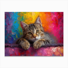Whiskered Masterpieces: A Feline Tribute to Art History: Cat Painting Canvas Print