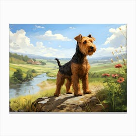 Welsh Terrier On The Look Out Canvas Print