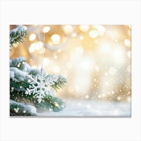 Abstract Decoration Of A Snowflake Structure Dominated By A Sparkling Excessively Blinding Whitenes (6) Canvas Print