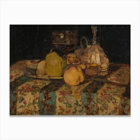 Still Life, Fruit, Adolphe Monticelli Canvas Print