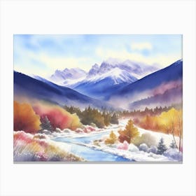 Tranquil Winter Landscape Photography Canvas Print