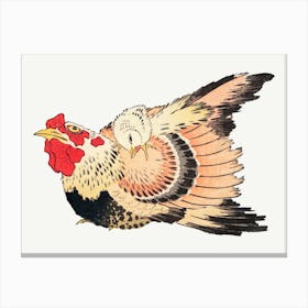 Hokusai Rooster Canvas Print