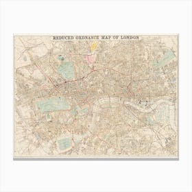 Reduced Ordnance Map Of London (1879) Canvas Print