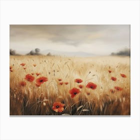 Poppies In The Field Canvas Print