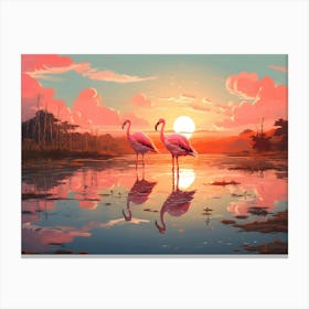 Flamingo Fun 6 Canvas Print