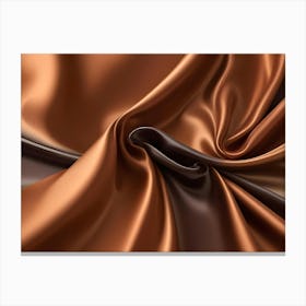 Abstract Image Of A Brown And Orange Fabric With Soft, Flowing Folds Canvas Print