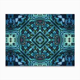 Alcohol Ink And Digital Processing Blue Pattern 2 Canvas Print